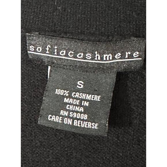 Sofia Cashmere Sweater Dress Womens Small Long Sleeve Button Front Midi Black - Picture 6 of 6